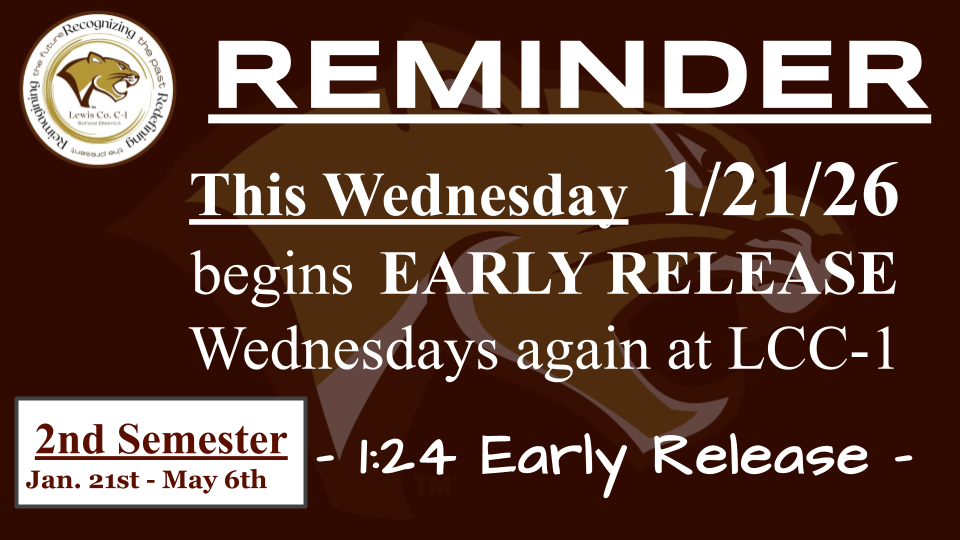 1/21/26 Early Release Wednesdays