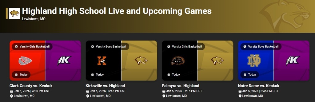 Image of NFHS Streaming Website after clicking on the link provided in the post.