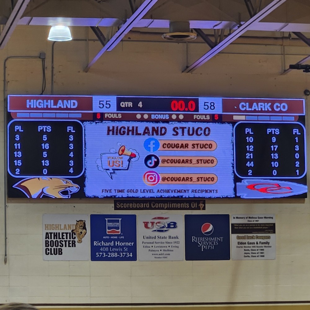Highland score vs Clark
