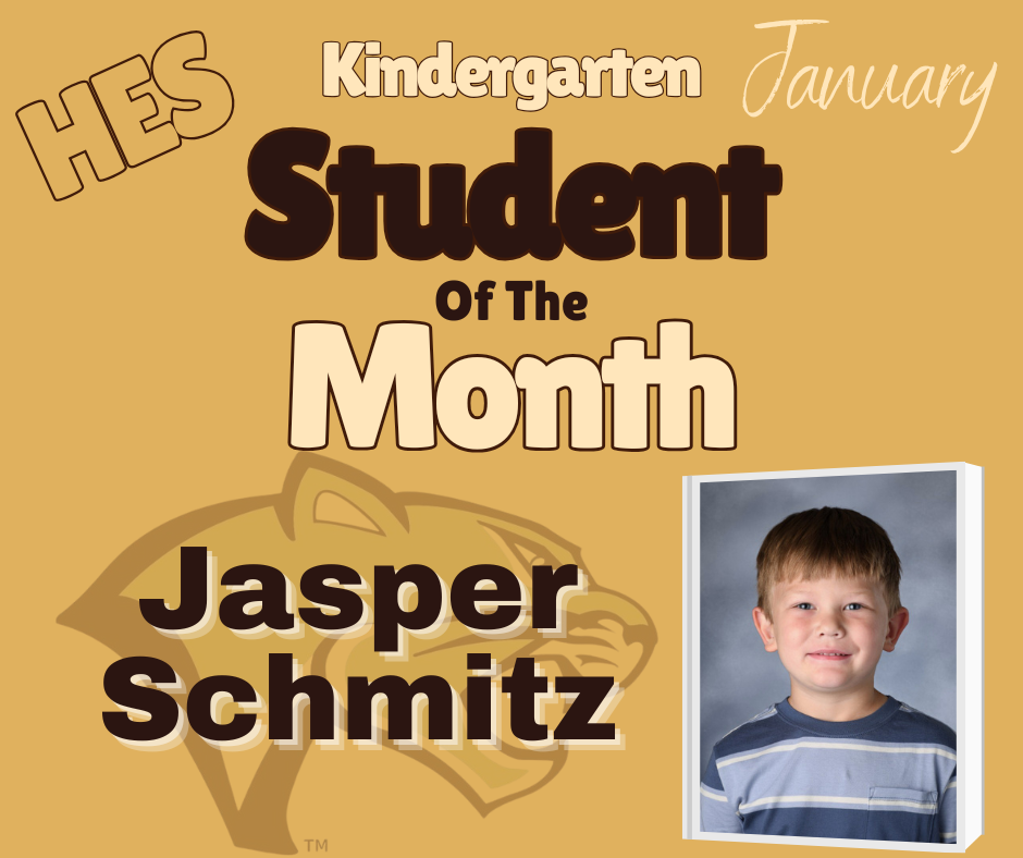 January K Student of the Month Jasper Schmitz
