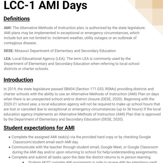 AMI Days description page photo (full document linked in the post)