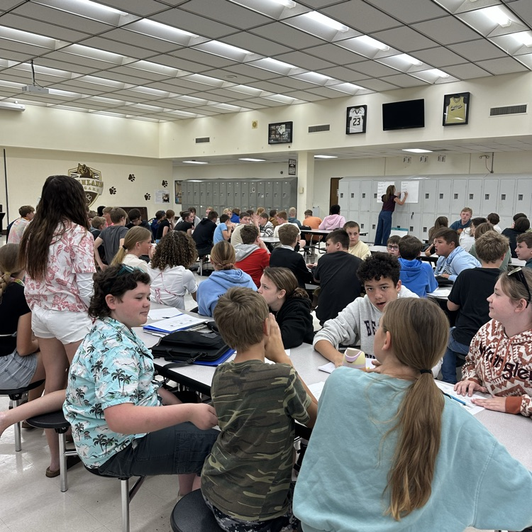 jr high students working on core values 