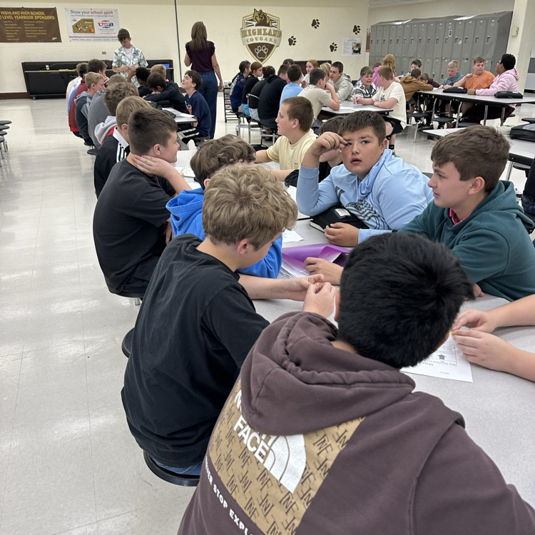 jr high students working on core values