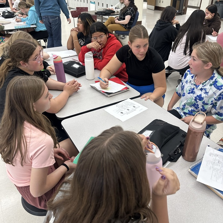 jr high students working on core values