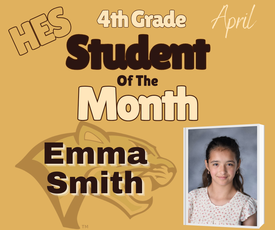 April 4th Grade Student of the Month Emma Smith