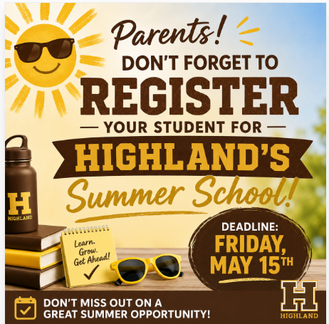 Final date to register for summer school is Friday, May 15th