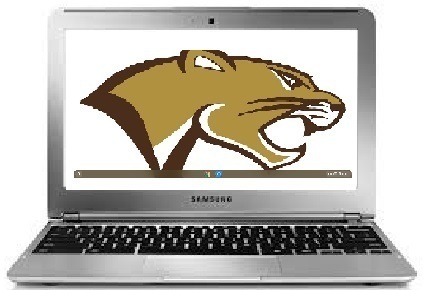 Chromebook with cougar logo
