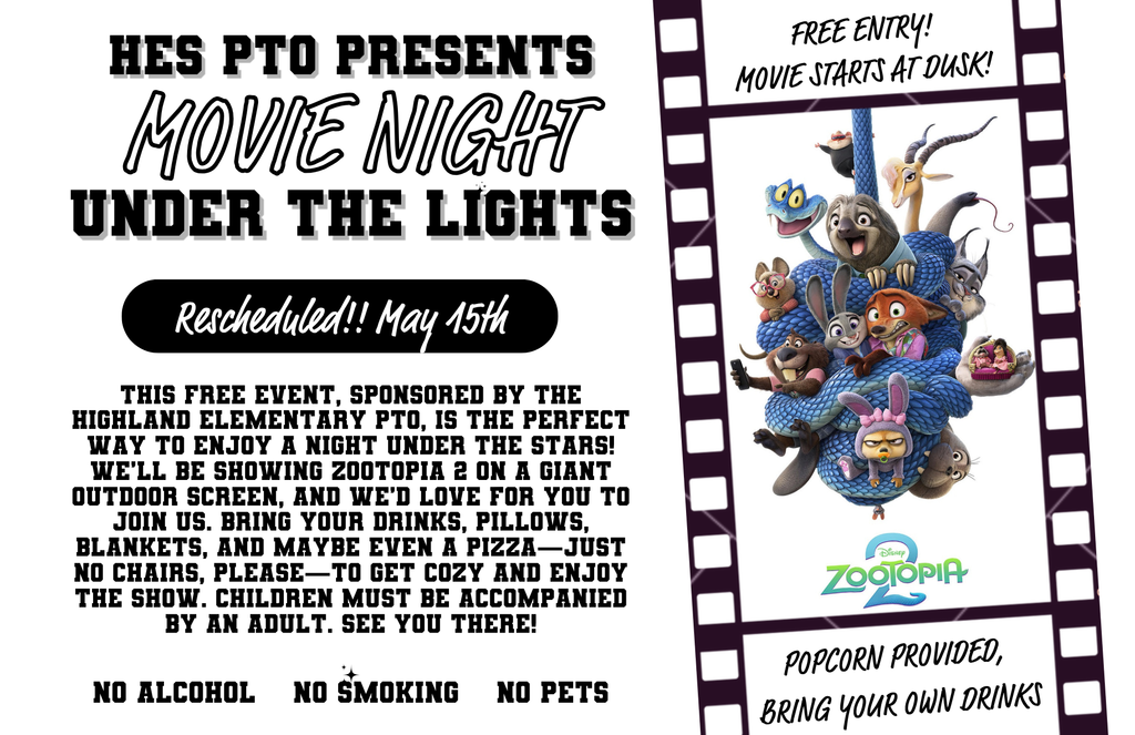 PTO Movie Night Reschedule Info