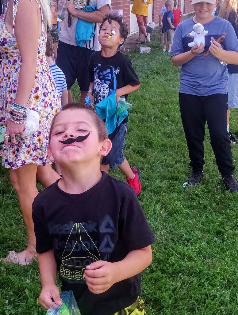 Boy with mustache