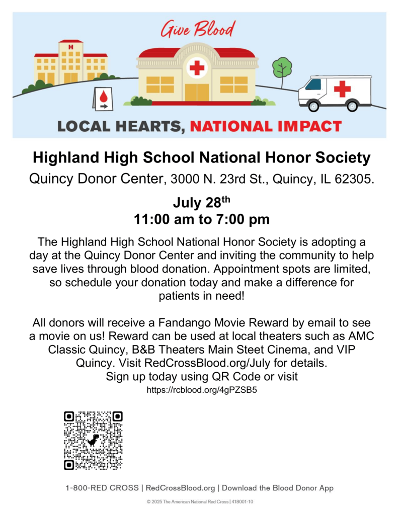 Information about NHS sponsored blood drive