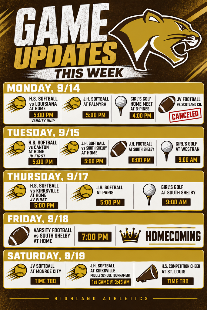 This week's games