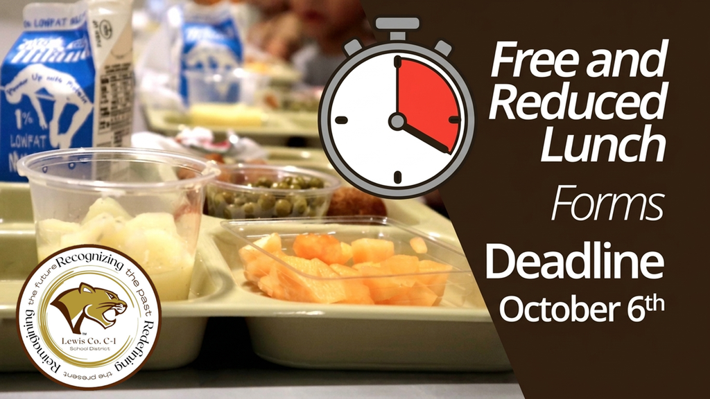 Free & Reduced application reminder - Deadline 10/6/26