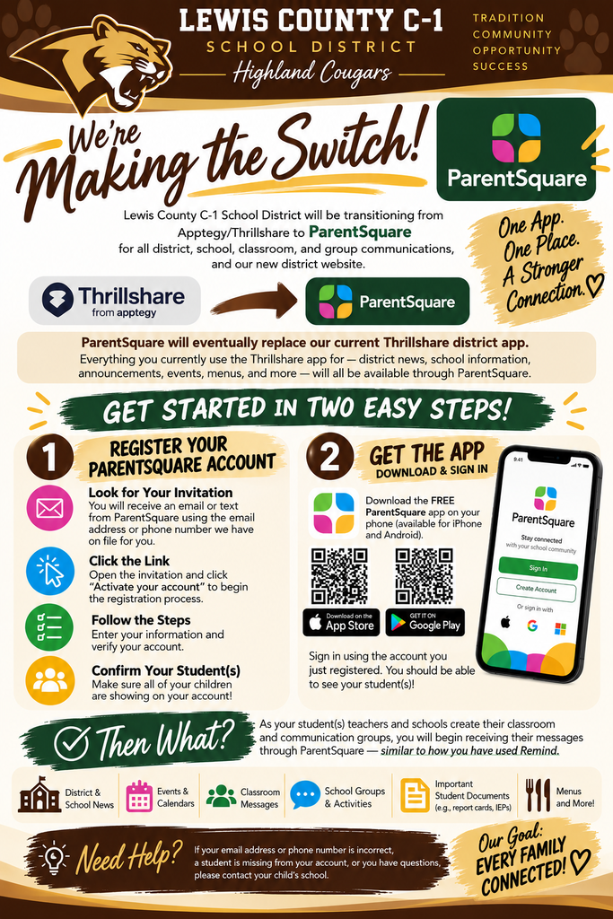 Flyer with ParentSquare Information Notice