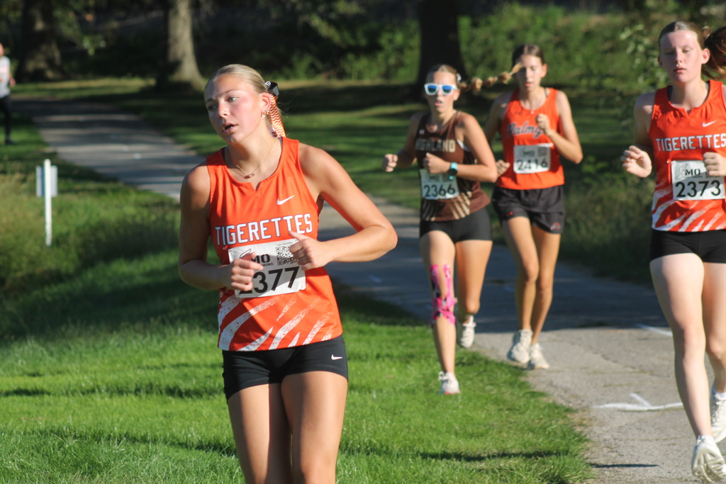 AJ Caudill running at the CCC meet in Monroe City on Monday 10/5/26. 