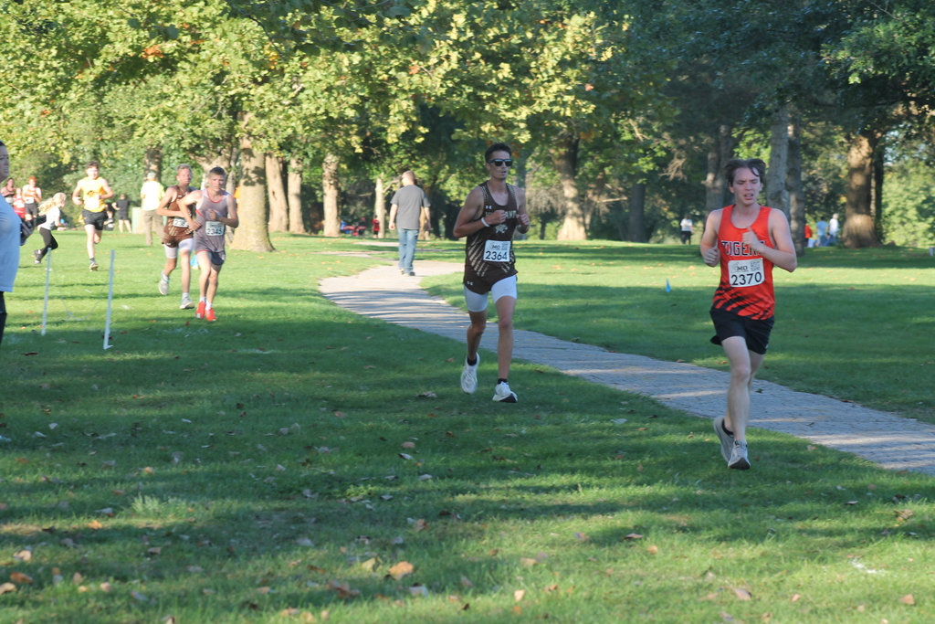 Highland's Senior Tyler Seals (16th) , with Freshman Aiden Martin (17th), close behind led the Cougar's XC team to a 5th place team finish at the CCC meet Monday 10/5/26.