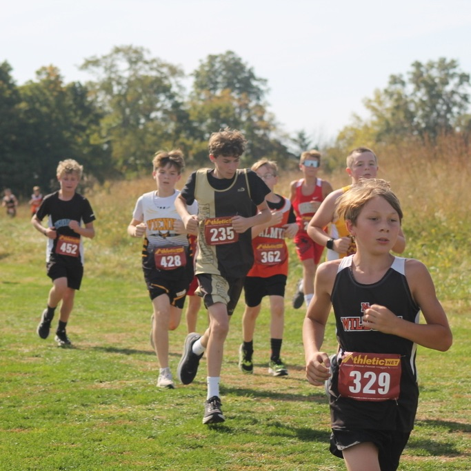 Cooper Corrick heading into a downhill near the finish at Gans Creek.
