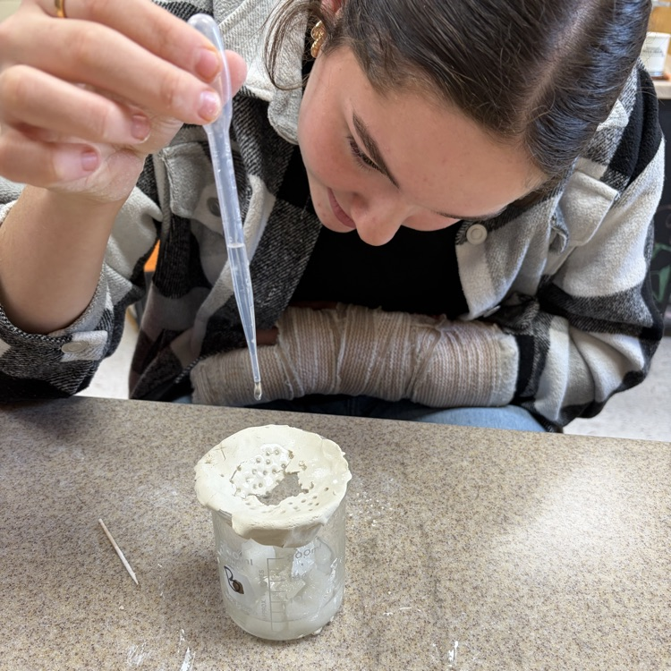 students conducting making a cave lab