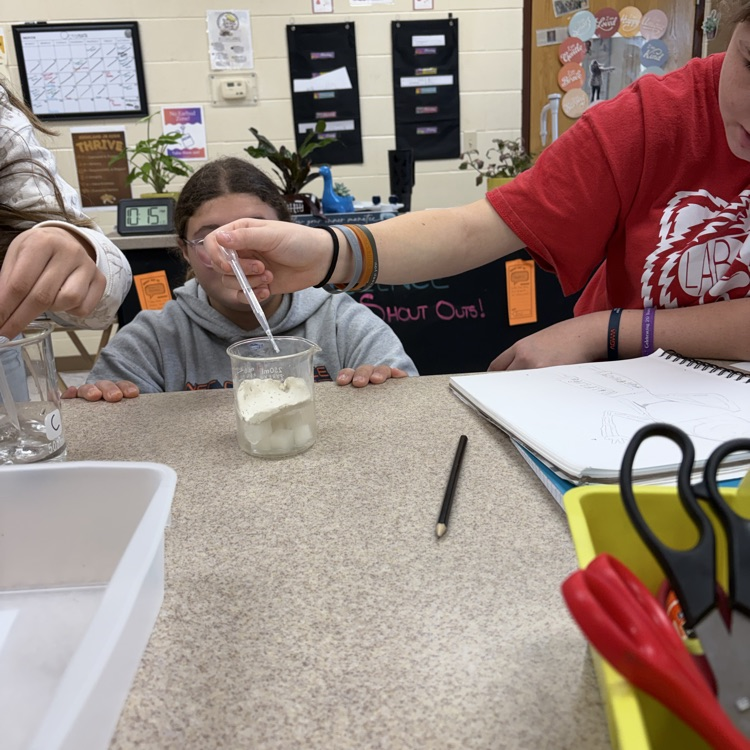 students conducting making a cave lab
