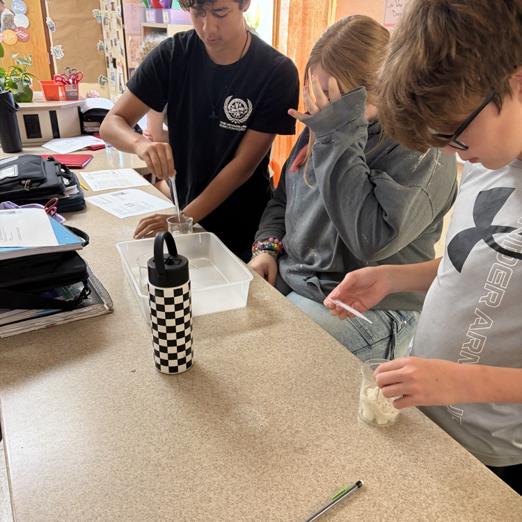 students conducting making a cave lab