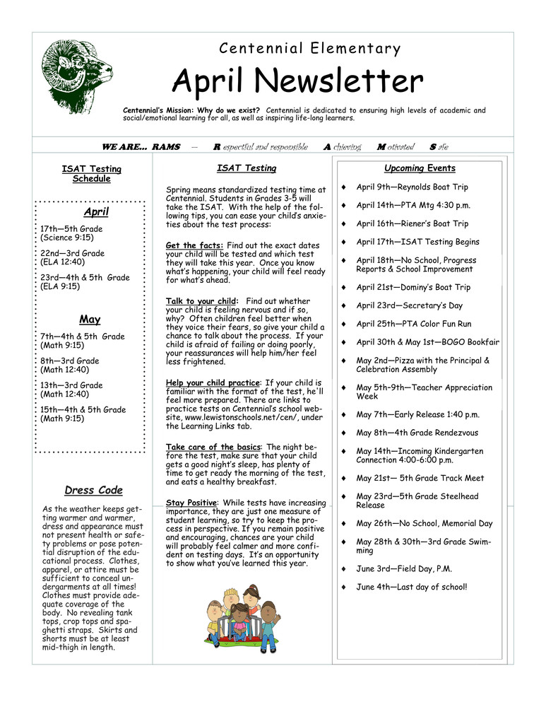 News Letter for April