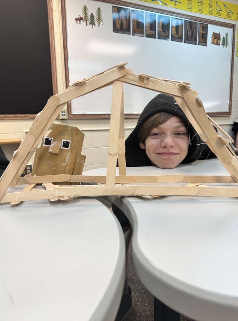 students with the bridges they built