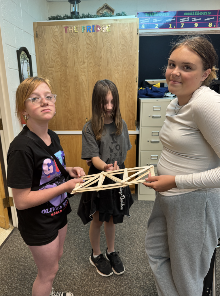 students with the bridges they built