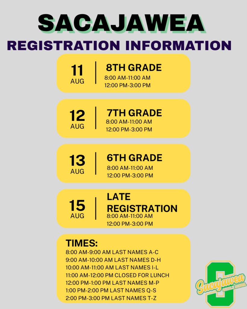 Sacajawea Middle School flyer