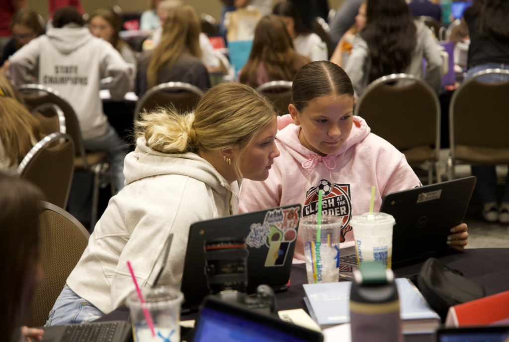 students at yearbook camp