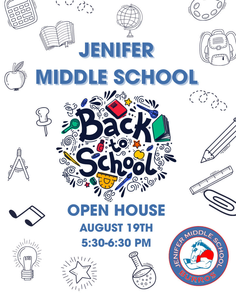 Jenifer Middle School open house flyer