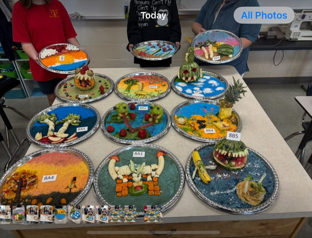 Jenifer Middle School students and their food creations