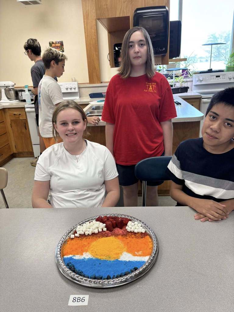 Jenifer Middle School students and their food creations
