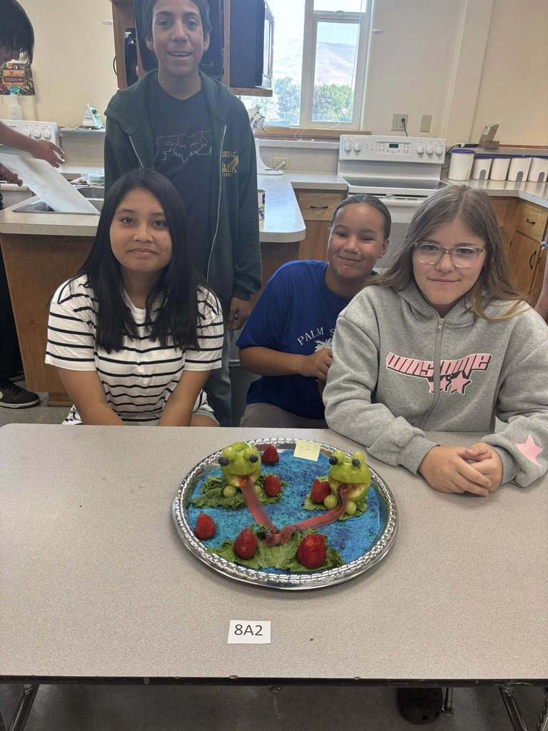 Jenifer Middle School students and their food creations