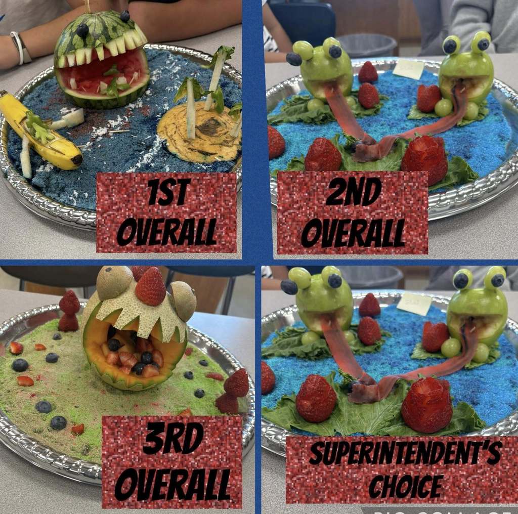 Jenifer Middle School students and their food creations
