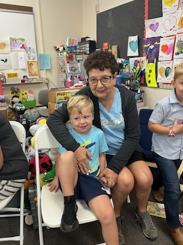 Webster Pre-K students with their grandparents
