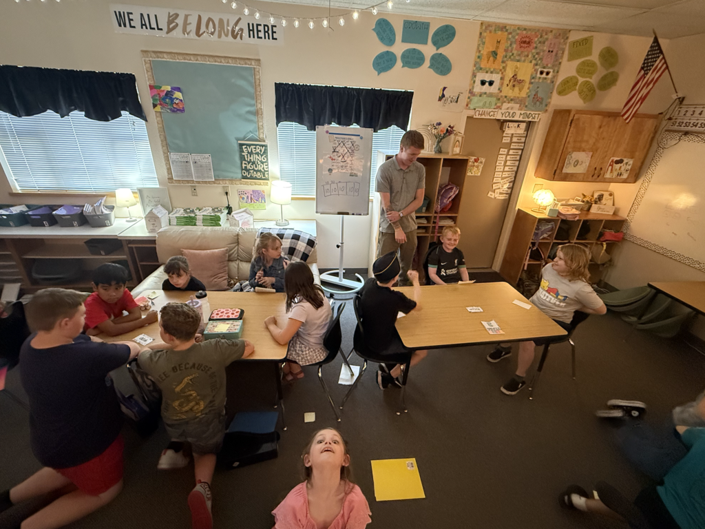 students working together at tables