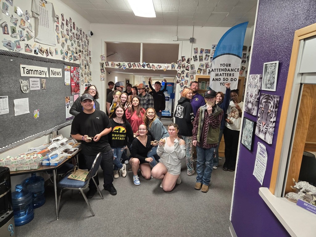 students with donuts
