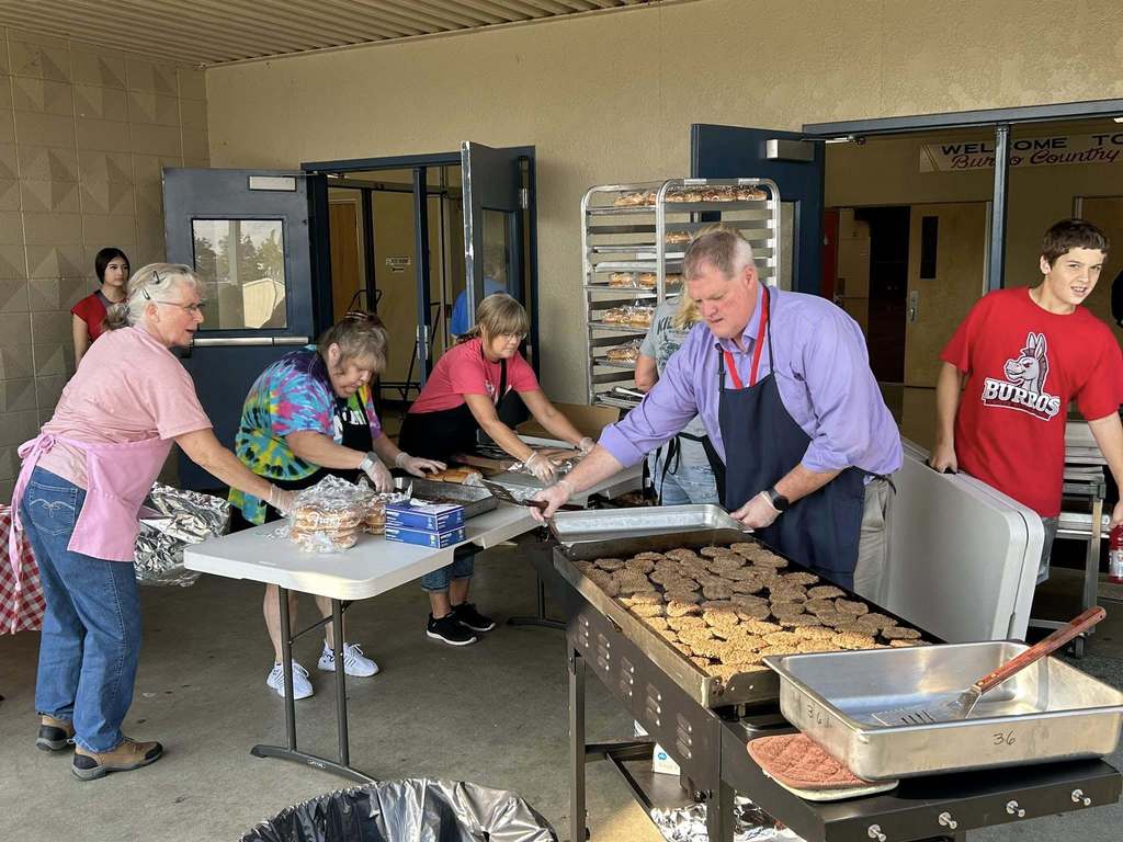 students at a school bbq