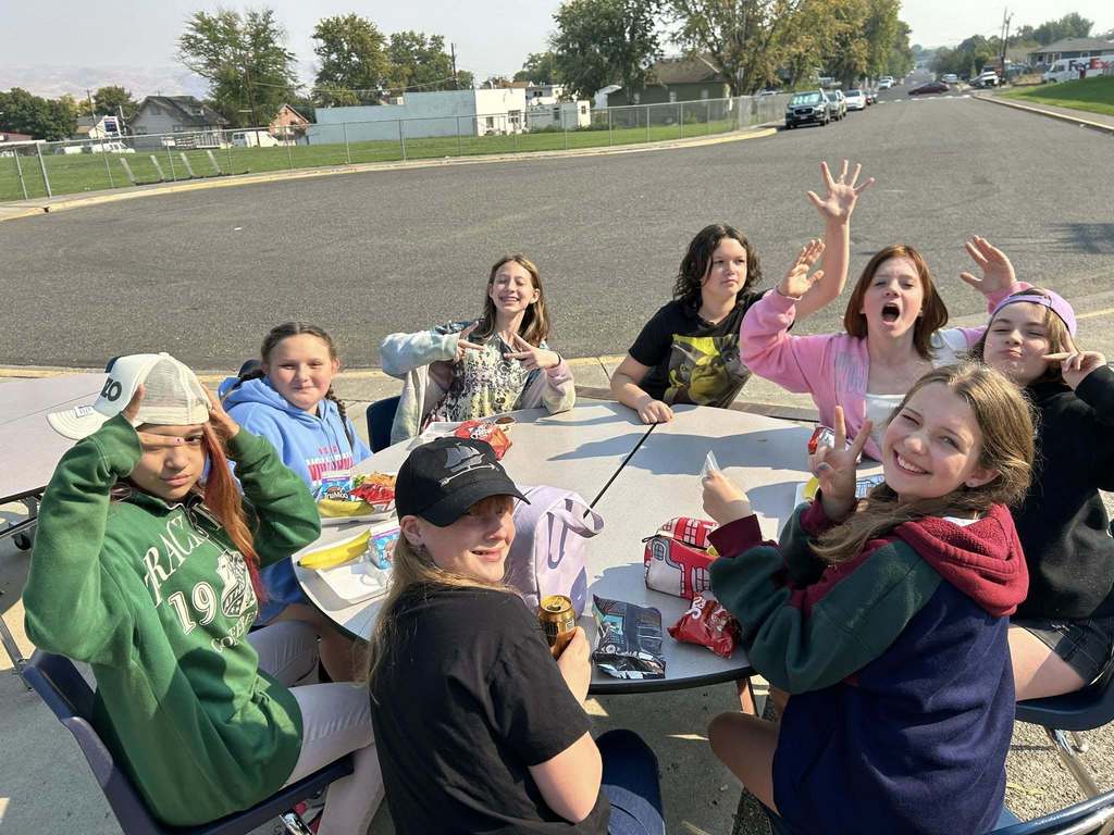 students at a school bbq