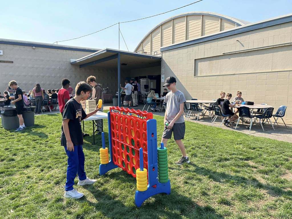 students at a school bbq