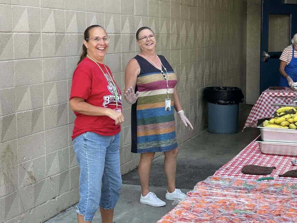 students at a school bbq