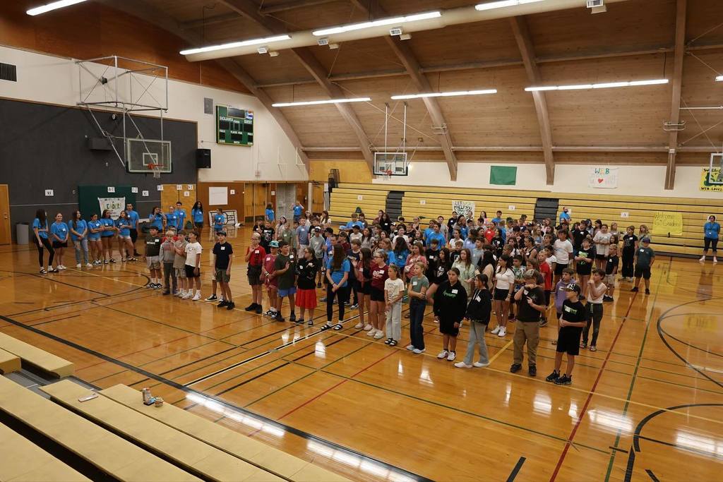 6th and 8th grade students at orientation