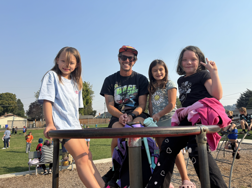 Webster elementary students on the playground