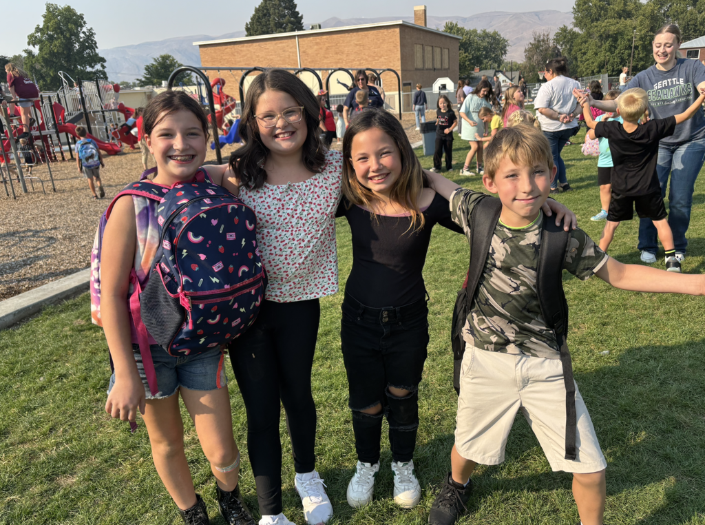 Webster elementary students on the playground