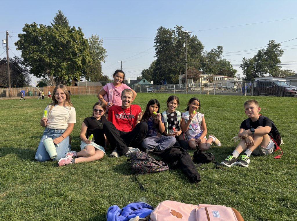 Webster elementary students on the playground