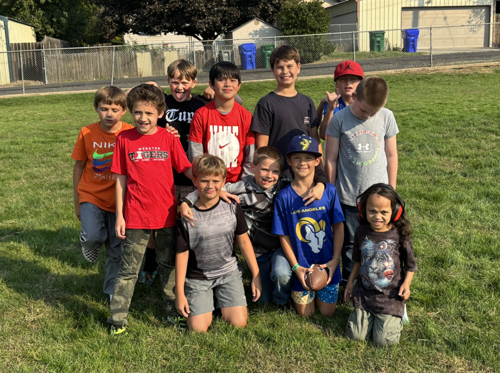 Webster elementary students on the playground