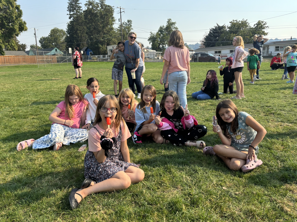 Webster elementary students on the playground