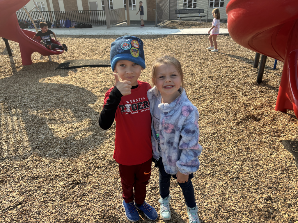 Webster elementary students on the playground