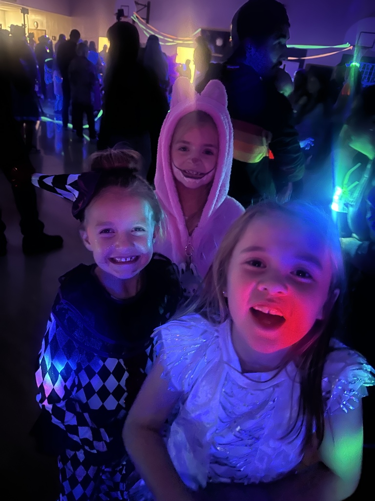 students at the glow party