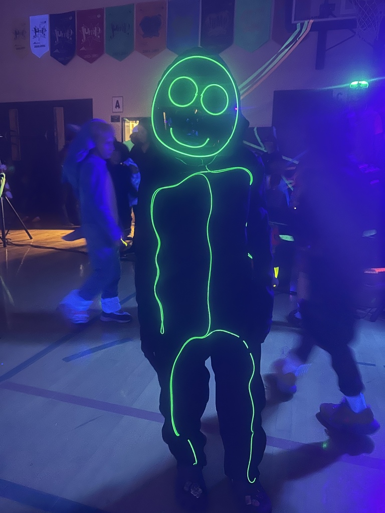students at the glow party
