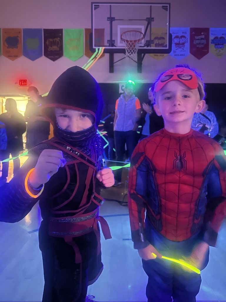 students at the glow party